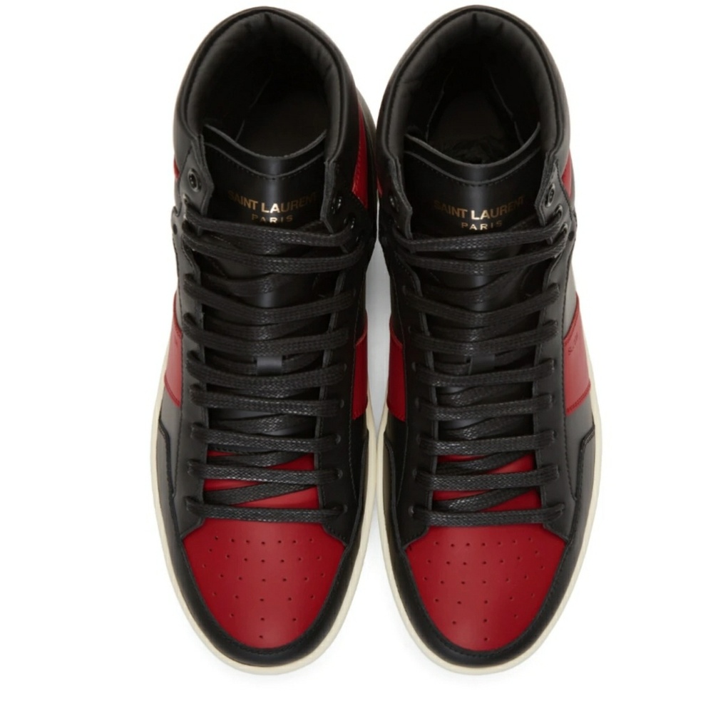 Black and Red SL/10 Hightop Sneakers